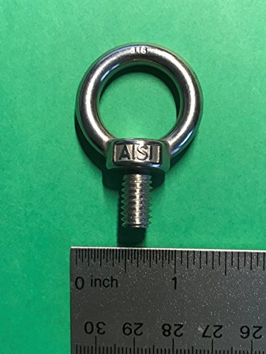 US STAINLESS 4 Pieces Stainless Steel 316 5/16" Lifting Eye Bolt 5/16" UNC Marine Grade Pitch of 18 (Pack of 2) 5/16-18 UNC (Pack of 2)