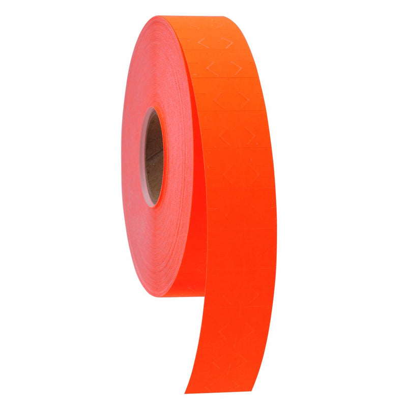 Fluorescent Red Pricing Labels to fit Monarch 1131 Pricers. 8 Rolls with 1 Free Ink Roller.