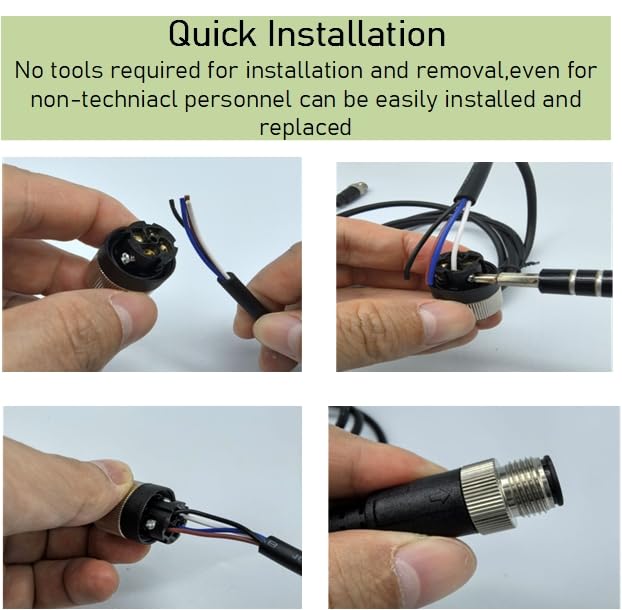 M12 8-Pin Male to Female Connector Cable – Industrial Waterproof Sensor Extension Wire, A-Coded Safe Signal Cord for Automation, Robotics, Machinery 10m 8pin Male to Female