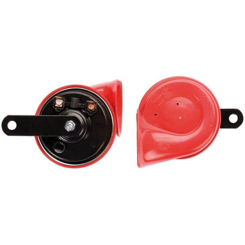 HELLA 007424801 Twin Trumpet High/Low Tone 12V Horn Kit with Bracket, Red Universal / High & Low Kit
