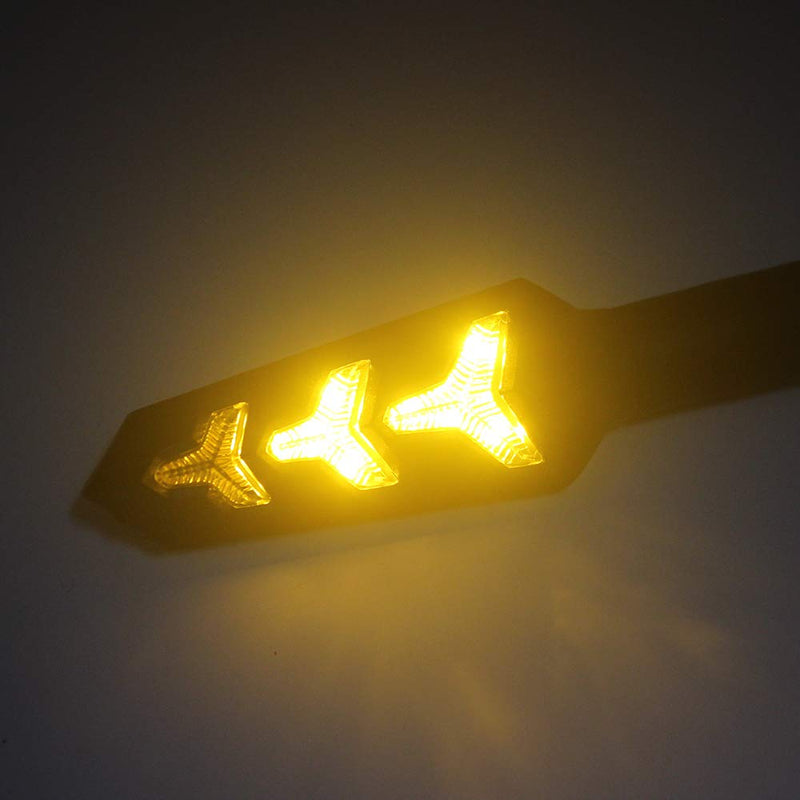 2-Pack Motorcycle Indicators Flowing Turn Signal Lights Y Shape LED Bulbs For Motorbike Scooter Off Road (DC-12V) 2