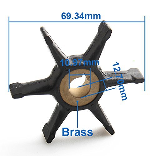 Pindex Water Pump Impeller Compatible with Johnson Evinrude BRP OMC 3HP 1952-1978 4HP 1969-1972 4HP 1973-1983 5HP 1965-1968 5.5HP 1954-1964 6HP 1952-1978 7.5HP 1954-1958 9-45216R