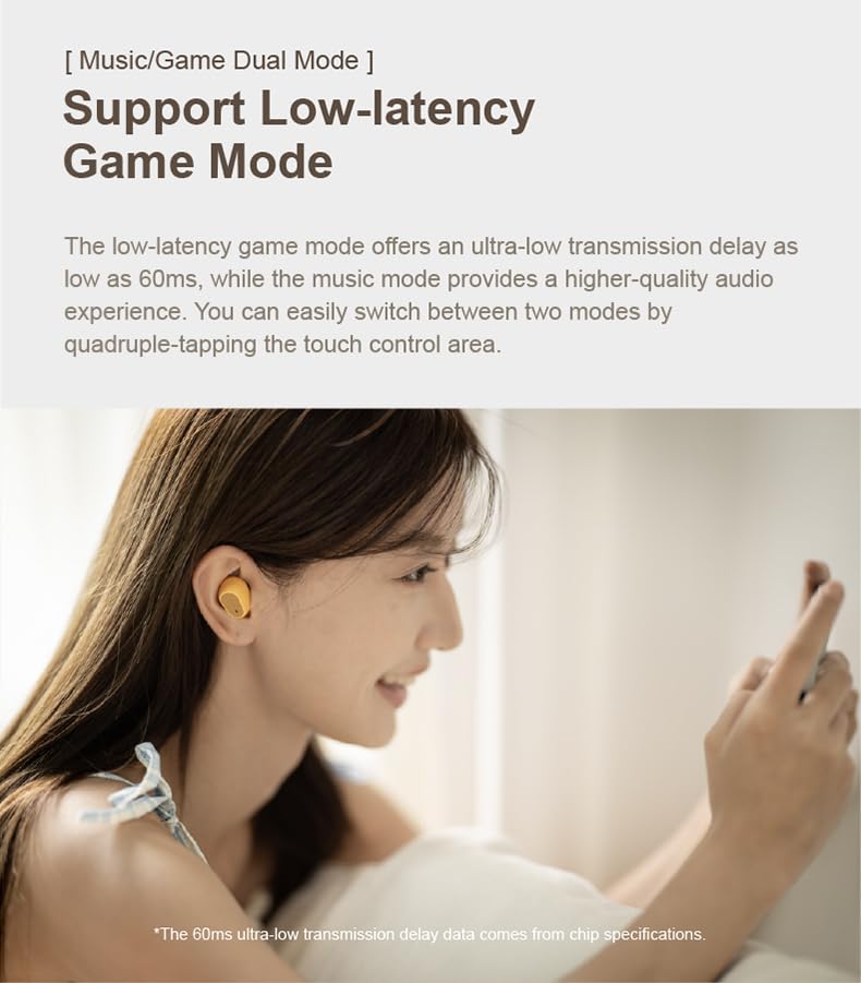 Moondrop Pudding TWS Earphone True Wireless Stereo ANC AI ENC LHDC-V 10mm Dynamic Driver Interactive DSP Bluetooth 6.0 Music Game Dual Mode (White) White