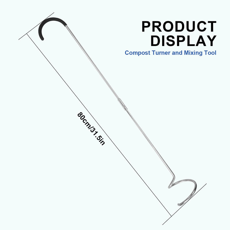 SQUEEZE master Compost Aerator-Compost Turner and Mixing Tool-Garden Aeration Tool 31.5 inches