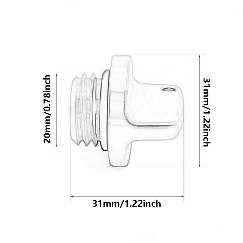 M20 * 2.5 Universal Motorcycle Engine Oil Filler Cap Screw Cover Plug Gray with O-ring Valve Oil Cap Transmission Tank Cover (Black) Black