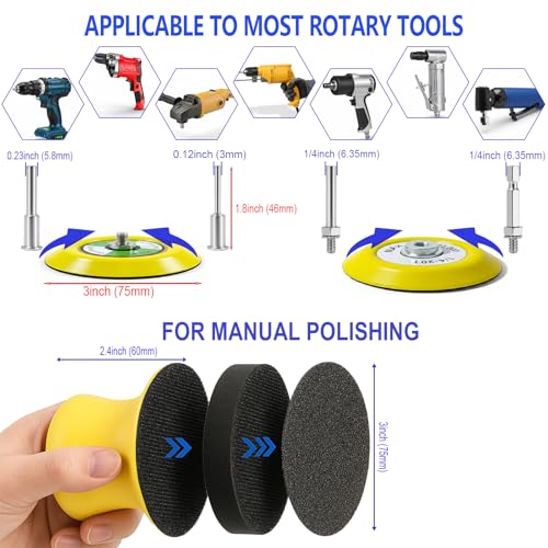 137Pcs 3 Inch Sanding Disc Polishing Kit, Headlight Restoration Kit