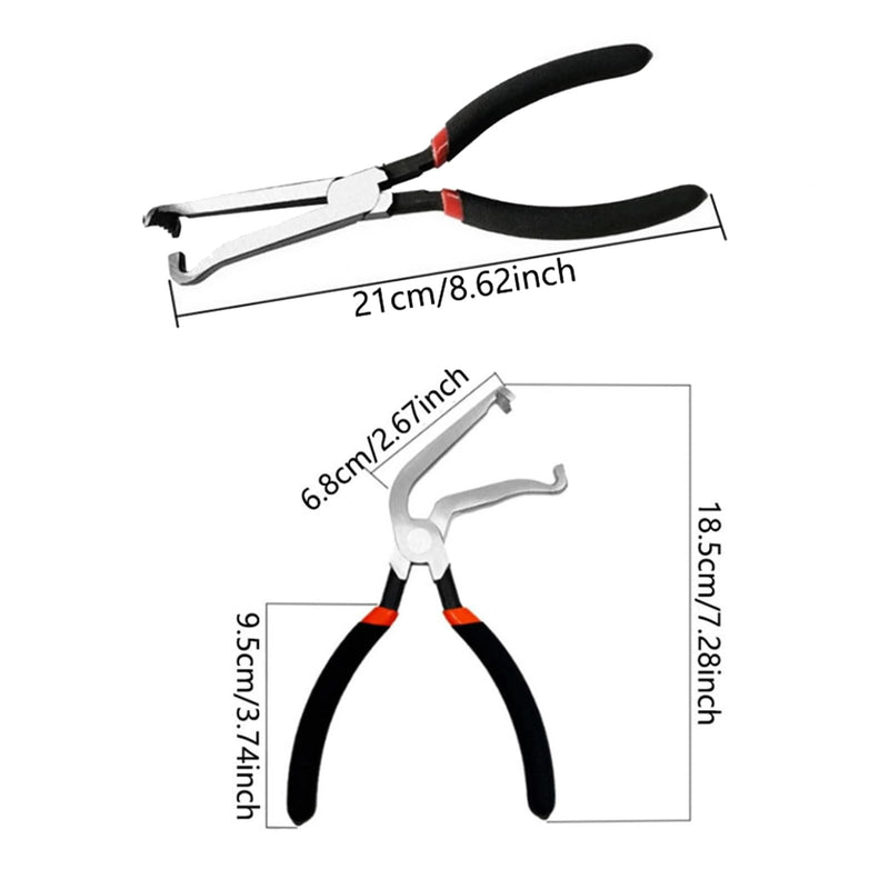 Upgraded 37960 Electrical Disconnect Pliers, 8in Automotive Tools Electrical Connector Pliers, Automotive Tools for Push Tab Style Plugs (Straight+60 Degree) Straight+60 Degree