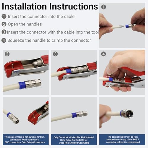 Coax Cable Crimper Kit – RG6/RG59/RG11 Tool Set with Bag