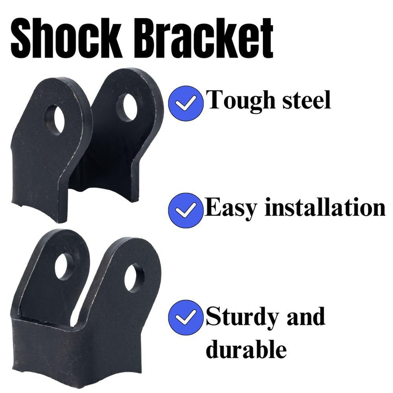 2 Pcs Shock Bracket, Heavy-Duty Shock Absorber, Black Curved Design for Off-Road Trailers (Bending Shock mounts) Bending shock mounts