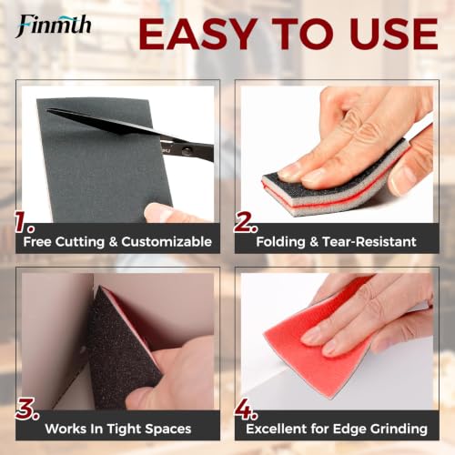 36Pcs Sanding Sponge Set Wet & Dry Sponge Sanding Blocks 80-400 Grit 3x4 in