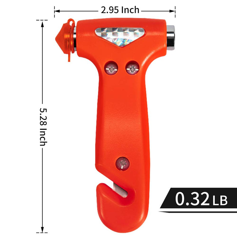 2-Pack Car Safety Hammer Seatbelt Cutter, Auto Emergency Escape Hammer with Window Glass Breaker and Seat Belt Cutter, Striking Red Escape Tool for Car Accidents