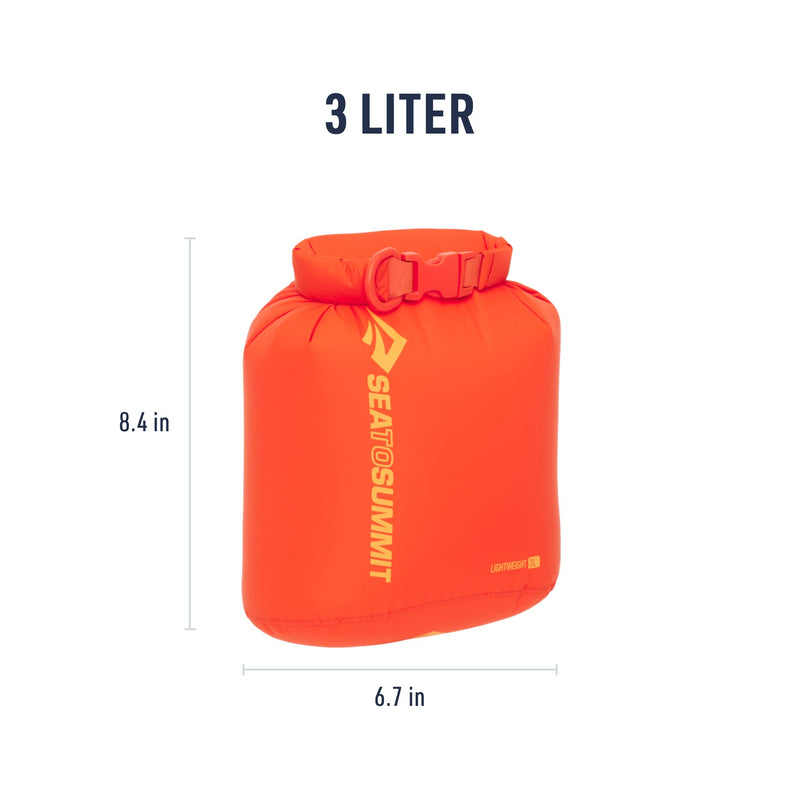 Sea to Summit Lightweight Dry Bag, Multi-Purpose Dry Storage Spicy Orange 3 Liter
