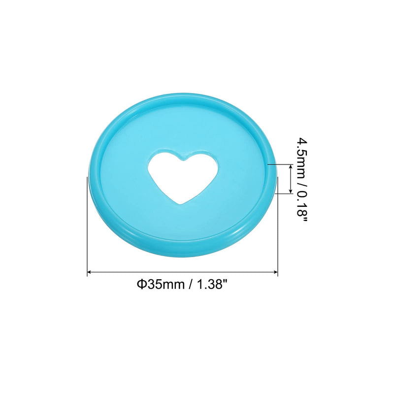 PATIKIL 35mm Plastic Book Binding Discs, 22 Pack Discbound Expansion Discs Heart Binder Rings for DIY Notebook Planner, Blue