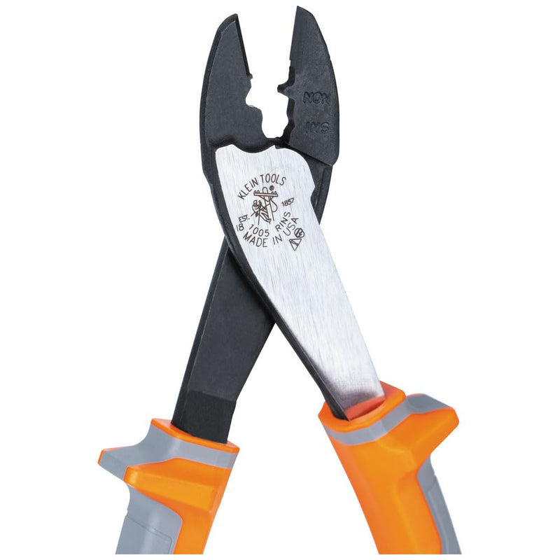 Klein Tools 1005RINS Insulated Pliers, Made in USA, Cutting / Crimping Tool for Insulated and Non-Insulated 10 to 22 AWG Wire and Connectors,1000V Rated