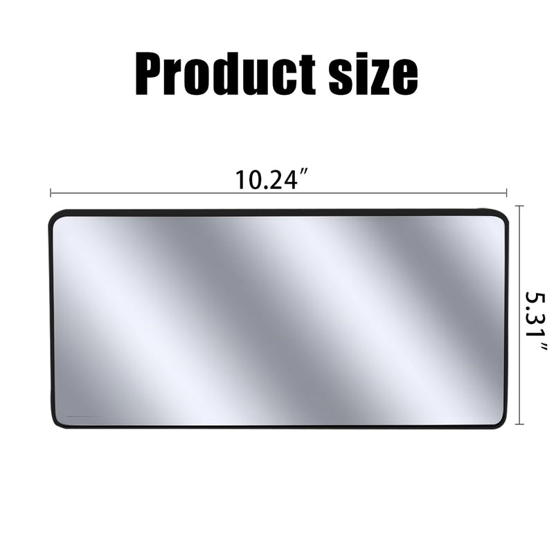 Car Sun Visor Vanity Mirror, Vehicle Sun-Shading Cosmetic Makeup Mirror with Straps, Large Automotive Interior Rear View Travel Accessories, Universal for SUV, Sedan, Truck(Black) Black/No LED