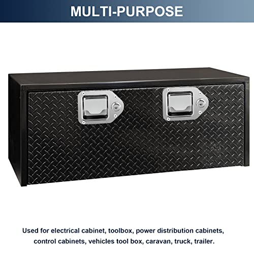 BAUMFEUER Truck Tool Box Latch Replacement 304 Stainless Steel Toolbox Paddle Lock Replacement Handle with Keys for Truck, RV, Trailer, UTV, ATV Box (2 Pack) 4.3"L x 3.3"W 2