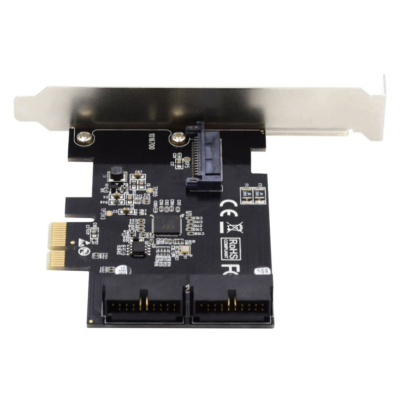 ChenYang Dual USB 3.1 Gen 1 20Pin Front Panel Socket to PCI-E 1X PCI Express Expansion Card Adapter Dual USB 3.1 Gen 1 20Pin 5Gbps