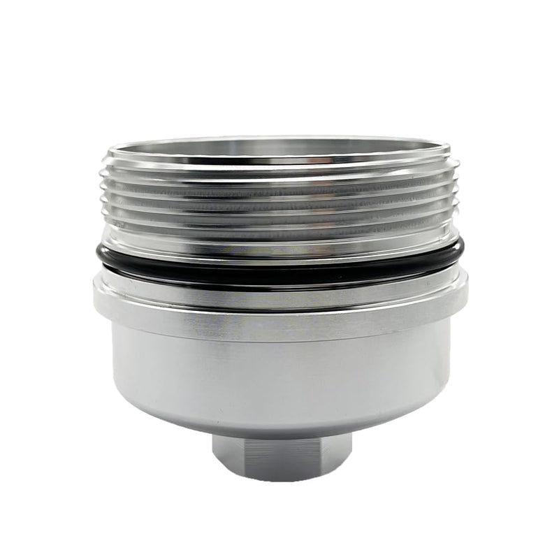 iFJF EC781 Oil Filter Cap Billet Aluminum Anodized Replacement for FL2016 2003-2007 6.0L 2008-2010 6.4L Powerstroke F250 F350 F450 F550 Super Duty 2003-2005 Excursion 1840754C91 3C3Z-6766-CA Silver Aluminum