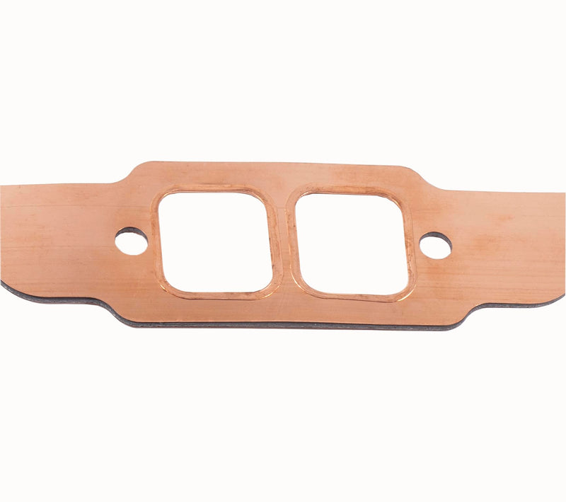 Header Collector Gasket for SB Chevy 327 305 350 383 Exhaust Gaskets Replacement Square Port Copper Header Exhaust Gaskets SB Block Hugger Headers Gaskets, Reusable 2PCS