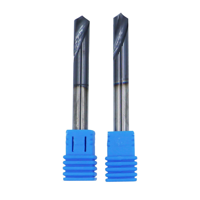 2Pcs 1/4in Solid Carbide Spotting Drill,2 Flute, 120 Degree Bits Tool for Medium Hardness Steel, Brass, Iron 2