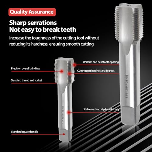 1-1/4"-12 UNF Right Hand Straight Flute Machine Thread Tap, 1-1/4"-12 TPI HSS High-Speed Steel 2B, for Precision Tapping in Metalworking 1-1/4’‘-12