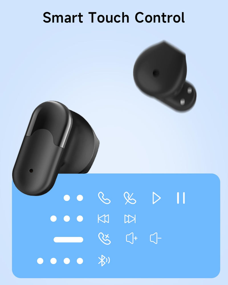 Acer Wireless Earbuds, 0.12oz Ultra-Light Ear Buds，Bluetooth 6.0 Headphones | 13mm Driver for Powerful Bass, 35H Playtime, Clear Calls Mic, Water & Dust Resistance, Office, Commute & Daily Use, Black