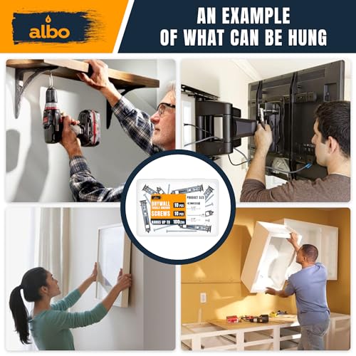 ALBO 10 Pack Metal Self-Drilling Drywall Toggle Anchors with Screws 10pcs EZ Self-Drilling Toggle Anchors