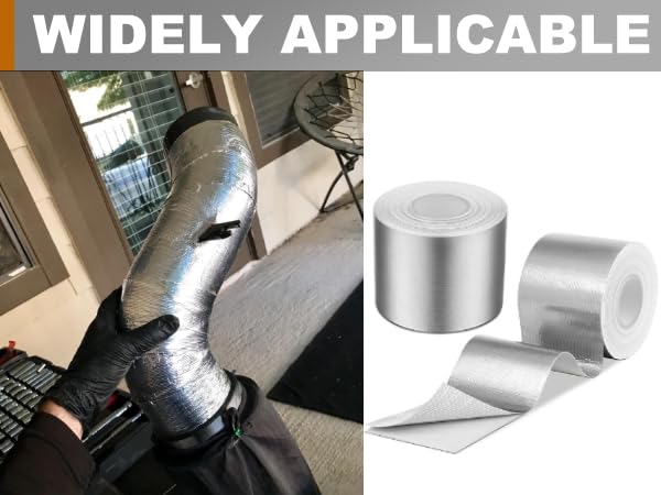 2 Rolls High-Temp Heat Shield Tape Reflective Adhesive Backed Roll Thermal Barrier Foil Tape Self-Adhesive Heat Resistant Tape Cool Tapes for Hose and Auto (Silver, 2 Inch x 32.8 ft) Silver