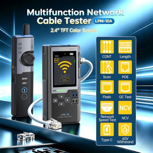 FNRSI LPM-10A Ethernet Tester,Wire Tracer Kit,for CAT5 CAT5e CAT6 RJ11 RJ45
