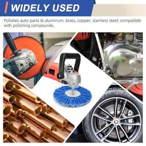 10" Blue Airway Buffing Wheel,5/8'' Arbor Hole,16 Plys/Coarse Polishing for Angle Grinder,1PC Coarse 1pc