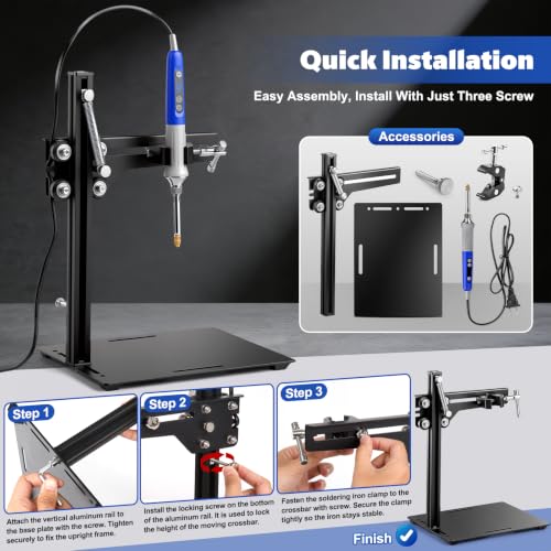 Vertical Heat Set Insert Tool with 80W Soldering Iron for 3D Printing