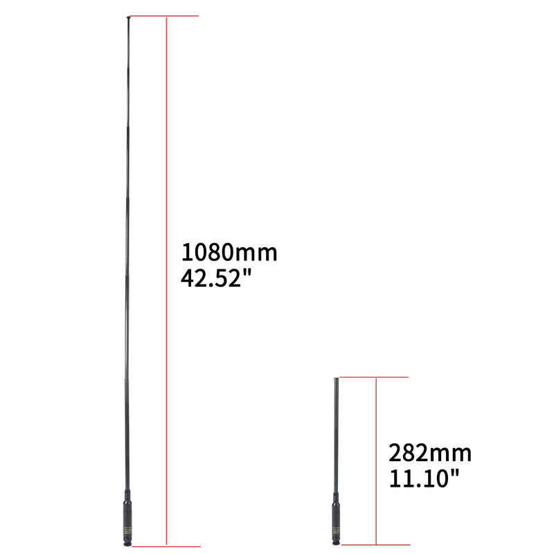 BNC 27MHz Telescopic Antenna for Uniden Cobra Handheld CB Radio | 42.5" Full Extended 6-section High Gain Portable CB Antenna