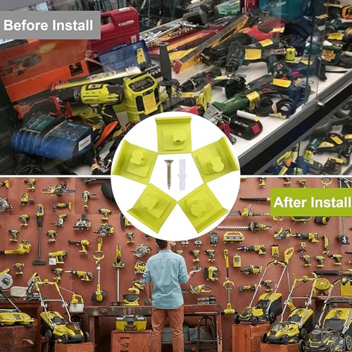 10 Pack Tool Holder Compatible with Ryobi 18V Wall Mount Plastic 10 Pack