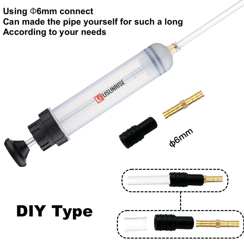 Automotive Fluid Extractor Pump,Oil Change Syringe with Long Hose,Syringe Style Pump for Power Steering Transmission Gear Oil & Brake Fluid Changes, Hand Vacuum Pump 200CC/200ML-3 ProType