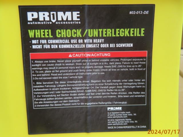 PR1ME Wheel Chocks with Non-Slip Base for RV & Trailer. 2 Pack Heavy Duty Wheel Chock with Bright Yellow. Lightweight Wheel Stoppers for Cars Camper Trucks RVs, Fit for Most Tyre Sizes wheel Chock 2 Pack