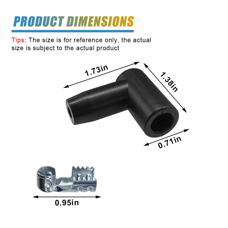 8PCS Car Spark Plug Boot Terminal Kit, Heat-Resistant Coil Boots Ignition Wires and 90 Degree HEI Distributor, Silicone Auto Spark Plug Repair Accessory, Fits 6mm 7mm 8mm 9mm 10mm