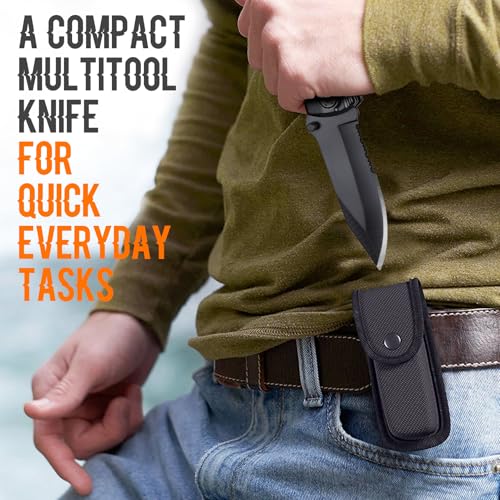 Nephew Gifts from Auntie, Multitool Knife, Gifts for Nephew, Nephew’s Christmas Practical Gift, Nephews Birthday Present, Gift for Camping, Hiking, Fishing, 20 in 1 Multitool Black MULTITOOL SET (Engraved BEST NEPHEW+9-in-1 Screwdriver)