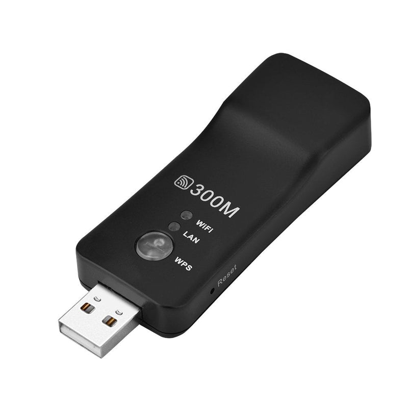 USB Repeater, Mini Portable 2.4GHz 300M Repeater Amplifier AP Smart TV Network Adapter, for Enhance The Network, Improve Speed