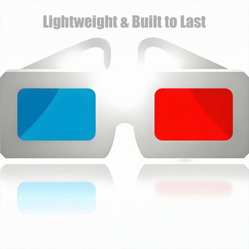 3D Glasses for Movies Red/Cyan Cardboard 3D Glasses in White Frame Anaglyph Cardboard for Movies 3packs