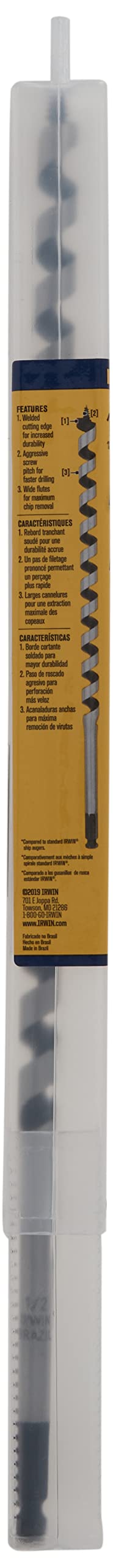 IRWIN WeldTec Auger Wood Drill Bit 1/2" X 17" (3043005) (Pack of 2) One Size (Pack of 2)