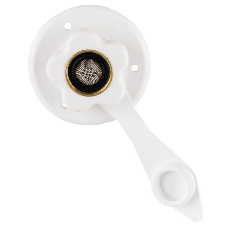 RecPro RV White City Water Fill Inlet Flange Brass with Check Valve | Made in America (No Hose Elbow) No Hose Elbow