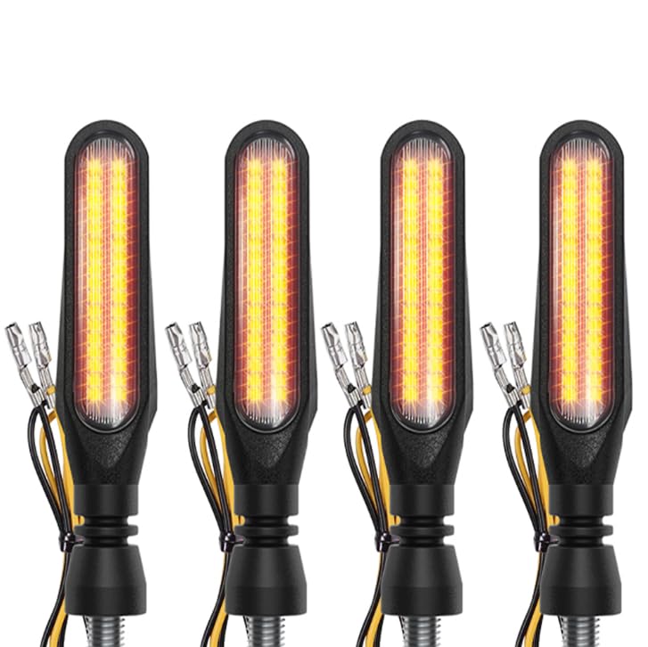 Motorcycle Indicators High Brightness Sequential Flowing Turn Signal Lights For DC12V Motorbike Scooter Off Road (Pack of 4) 4.2Inch (Pack of 4PCS)