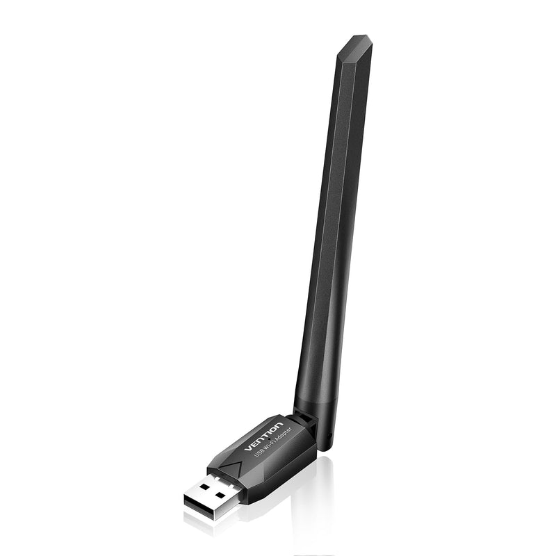 VENTION USB WiFi Adapter for desktop PC, Wireless Network Adapter for Desktop High Gain Dual Band 2.4GHz/200Mbps, 5GHz/433 Mbps, Wi-Fi Dongle Antenna Supports Win11/10/8.1/8/7/XP