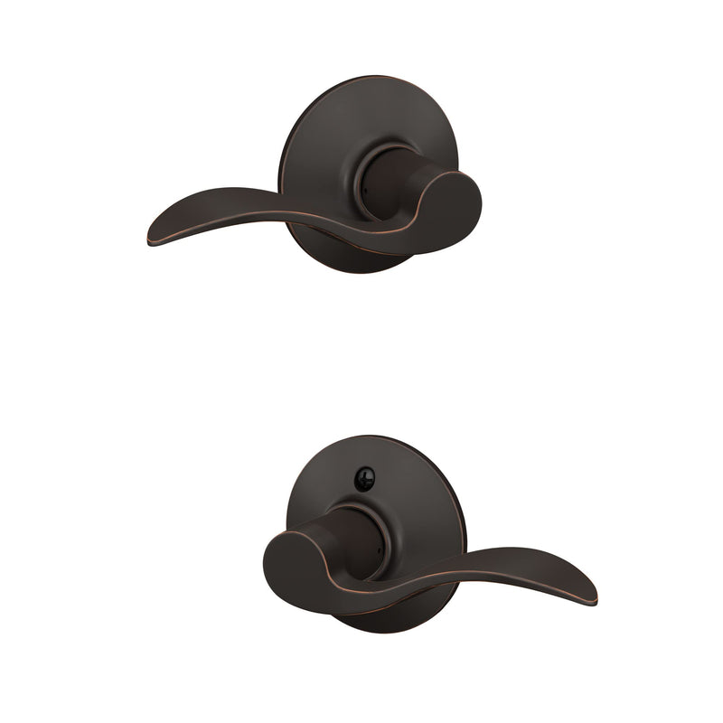 Schlage F10 V ACC 716 Accent Door Lever, Hall & Closet Passage Lock, Aged Bronze 1 Pack