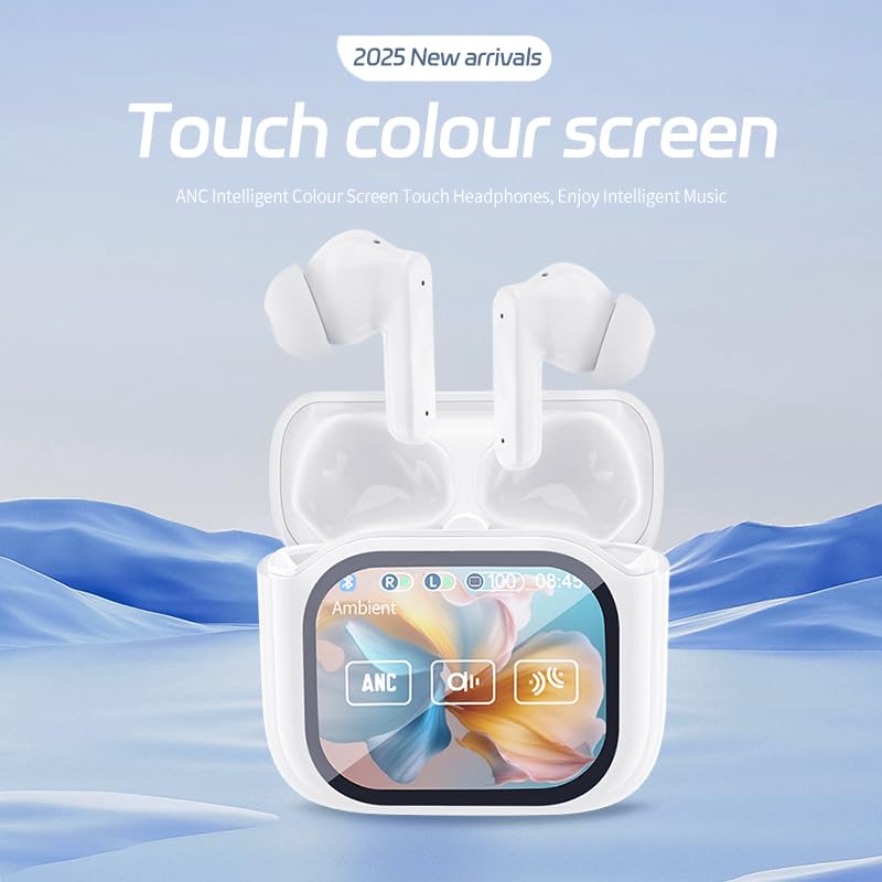 Equipped with a Full-Color LCD Touchscreen on its case, These Earbuds Create a self-contained Command Center. with a Simple tap, You can Handle Music, Calls, Noise Cancellation, and Battery Checks
