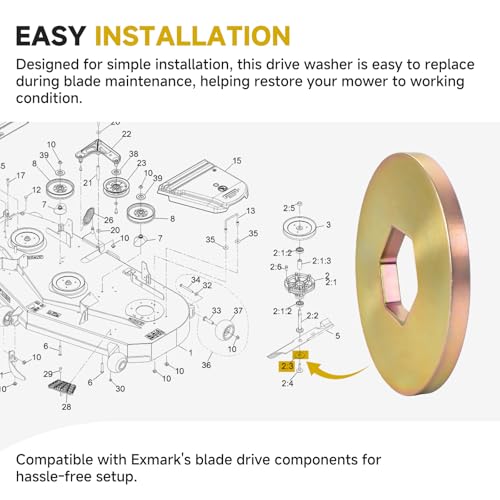126-4530 Hex Blade Drive Washer Compatible with Exmark Lawn Mowers