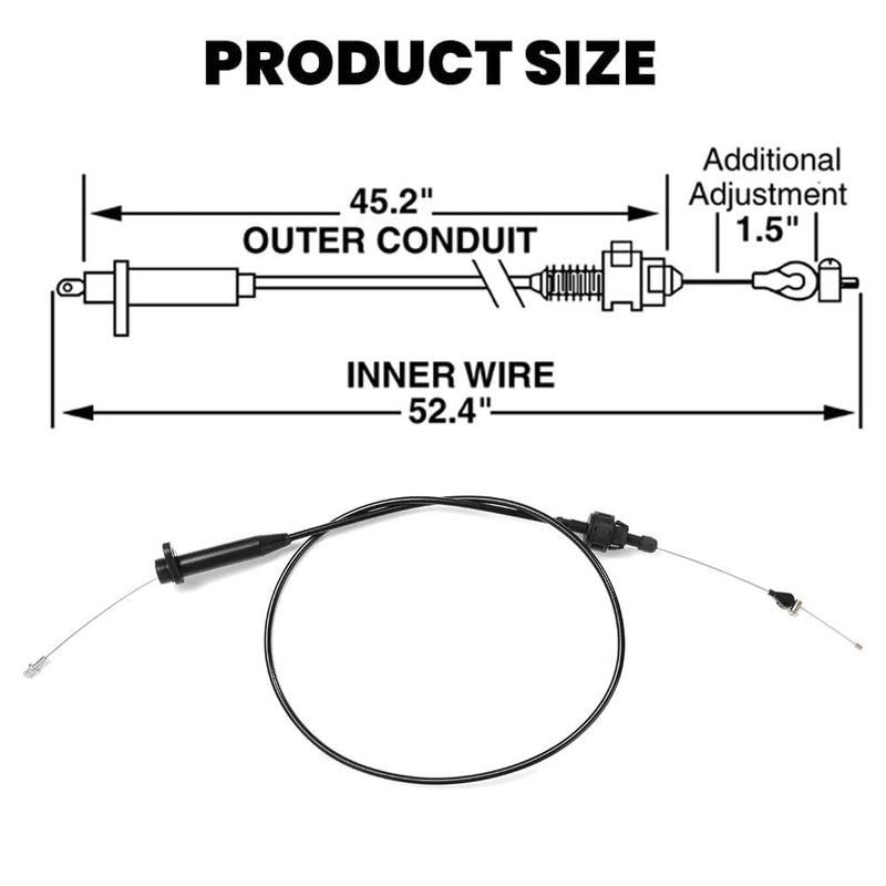 New TV Detent Kickdown Cable K65552 Fit for GM Transmission 4L60 (700-R4 Style 45.2" x 52.4") 1993-2018, TH-700R4 (4L60) 1982-1992，TH-2004R 1981-1990,4L60E (700-R4 Style)