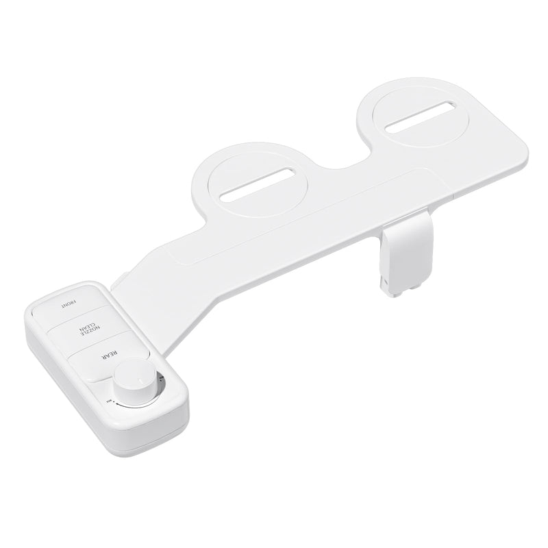 Clirass Ultra-Slim Bidet Attachment, Self-Cleaning Dual Nozzle (Feminine/Posterior Wash), Accessibility-Enhanced Large Buttons, Quick-Release, Non-Electric Fresh Water System with Adjustable Pressure