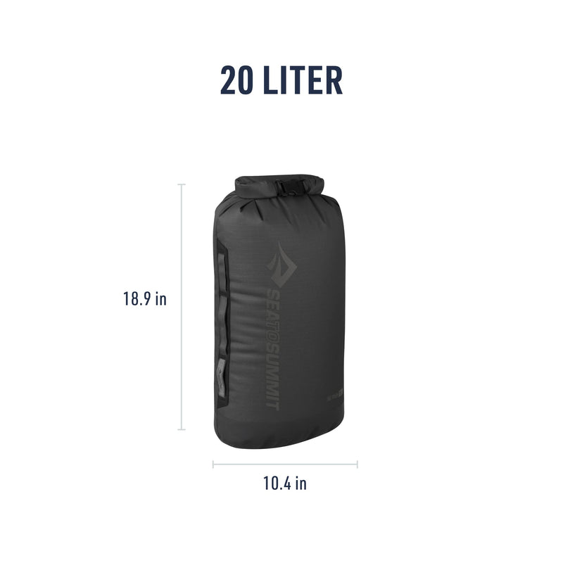 Sea to Summit Big River Dry Bag, Heavy-Duty Dry Storage, 20 Liter, Jet Black