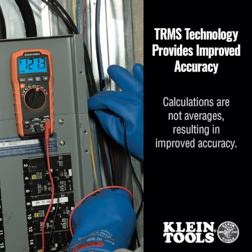 Klein Tools MM420 Digital Multimeter, Auto-Ranging TRMS Multimeter, 600V AC/DC Voltage, 10A AC/DC Current, 50 MOhms Resistance